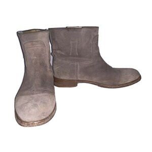 Rag & Bone Holly Ankle Boots Suede Pull On Sz 39 or 9 Gray Taupe Suede READ